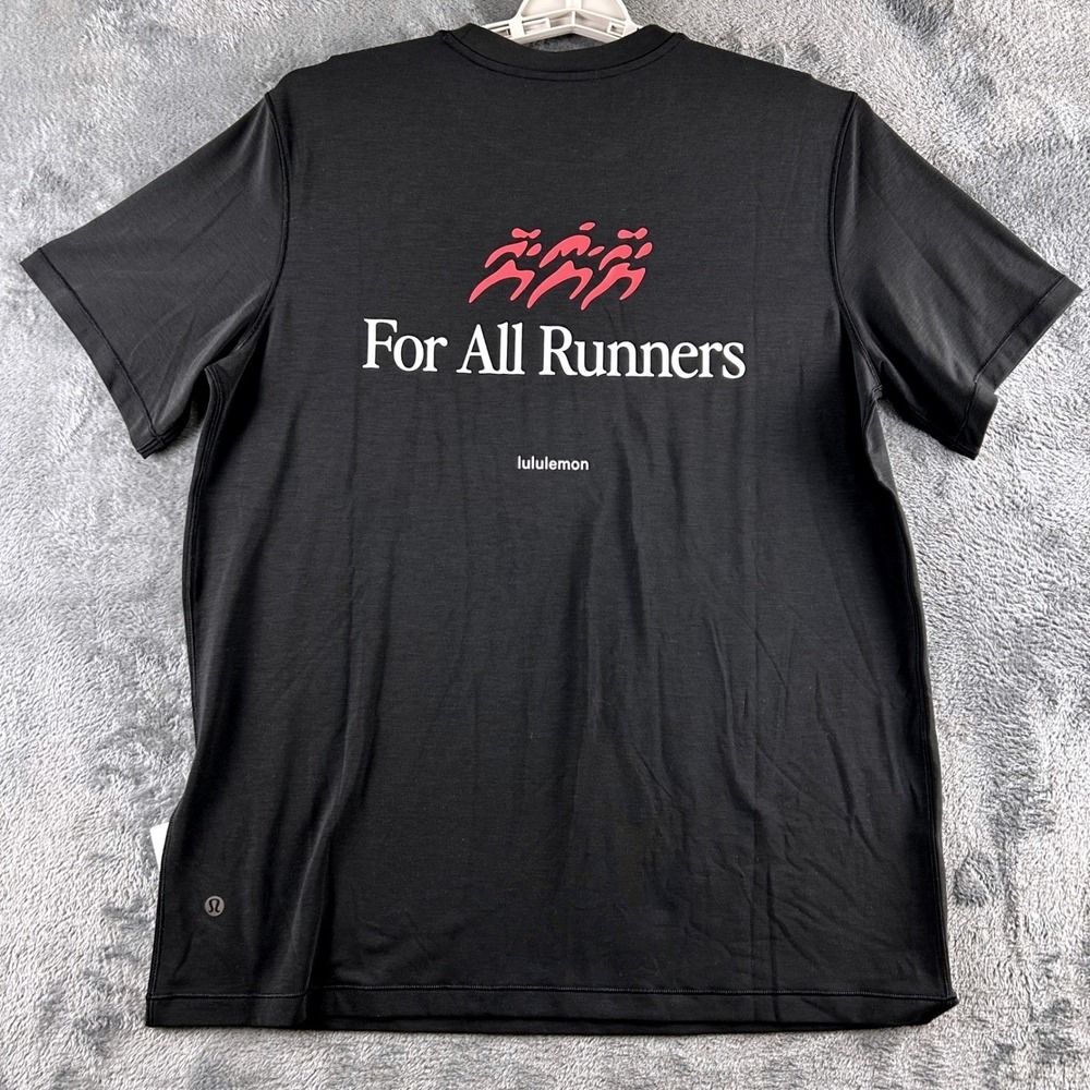 Lululemon Jersey Training Womens Short Sleeve Run Logo Black Shirt Size 8 NWT - Picture 7 of 10